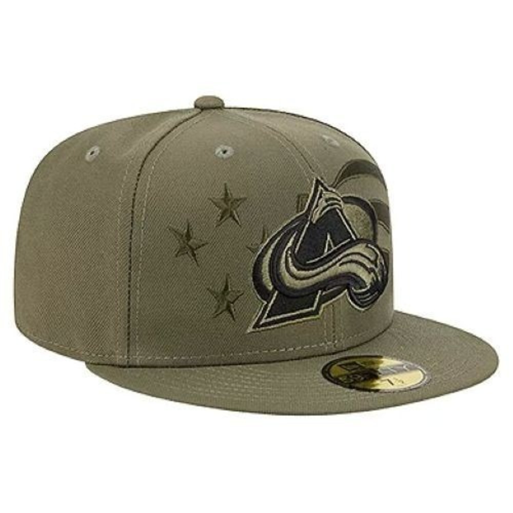 New Era Olive Colorado Alalanche Military Appreciation Flag 59FIFTY Fitted 7